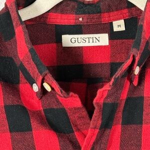 Gustin Men's Red and Black Classic Flannel Shirt